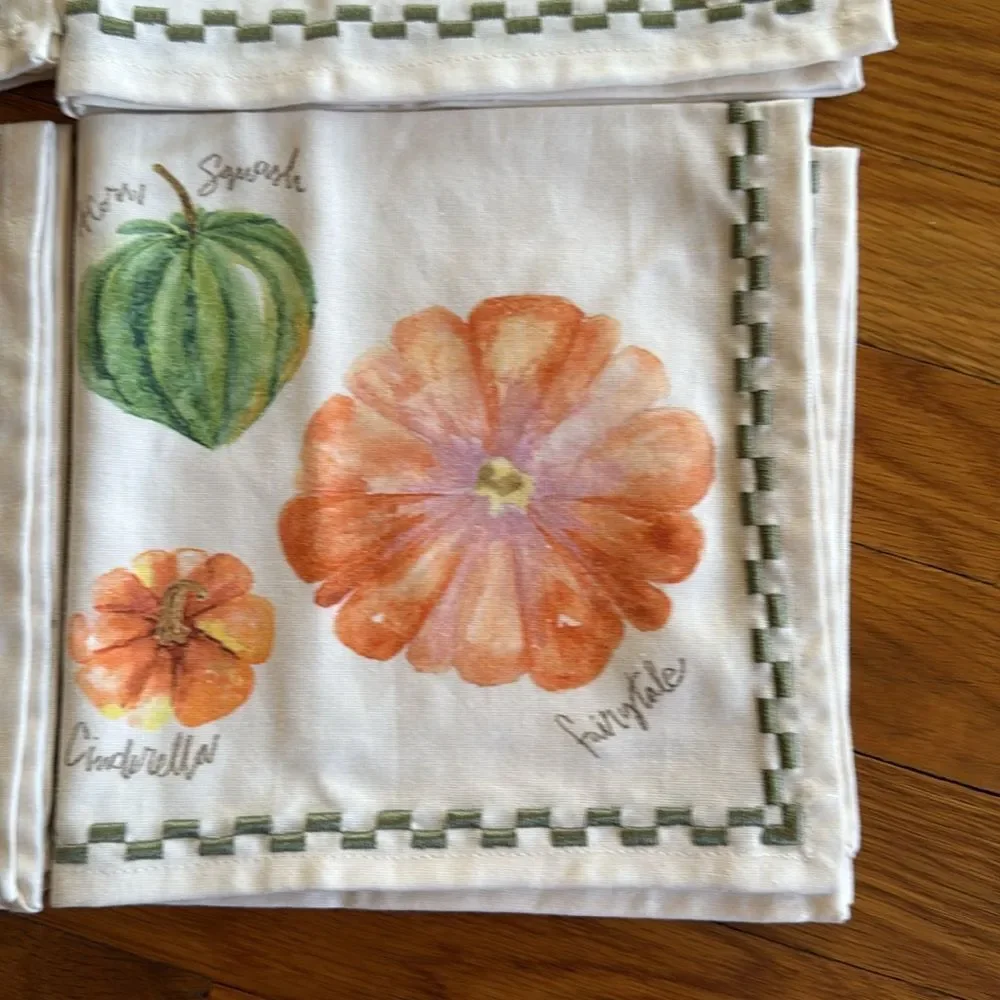 Anthropologie Types of Pumpkins Napkins, Set of 4